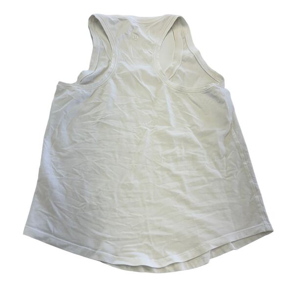 Lululemon Tank Top Womens 4 White‎ Racerback Cotton - Picture 2 of 6